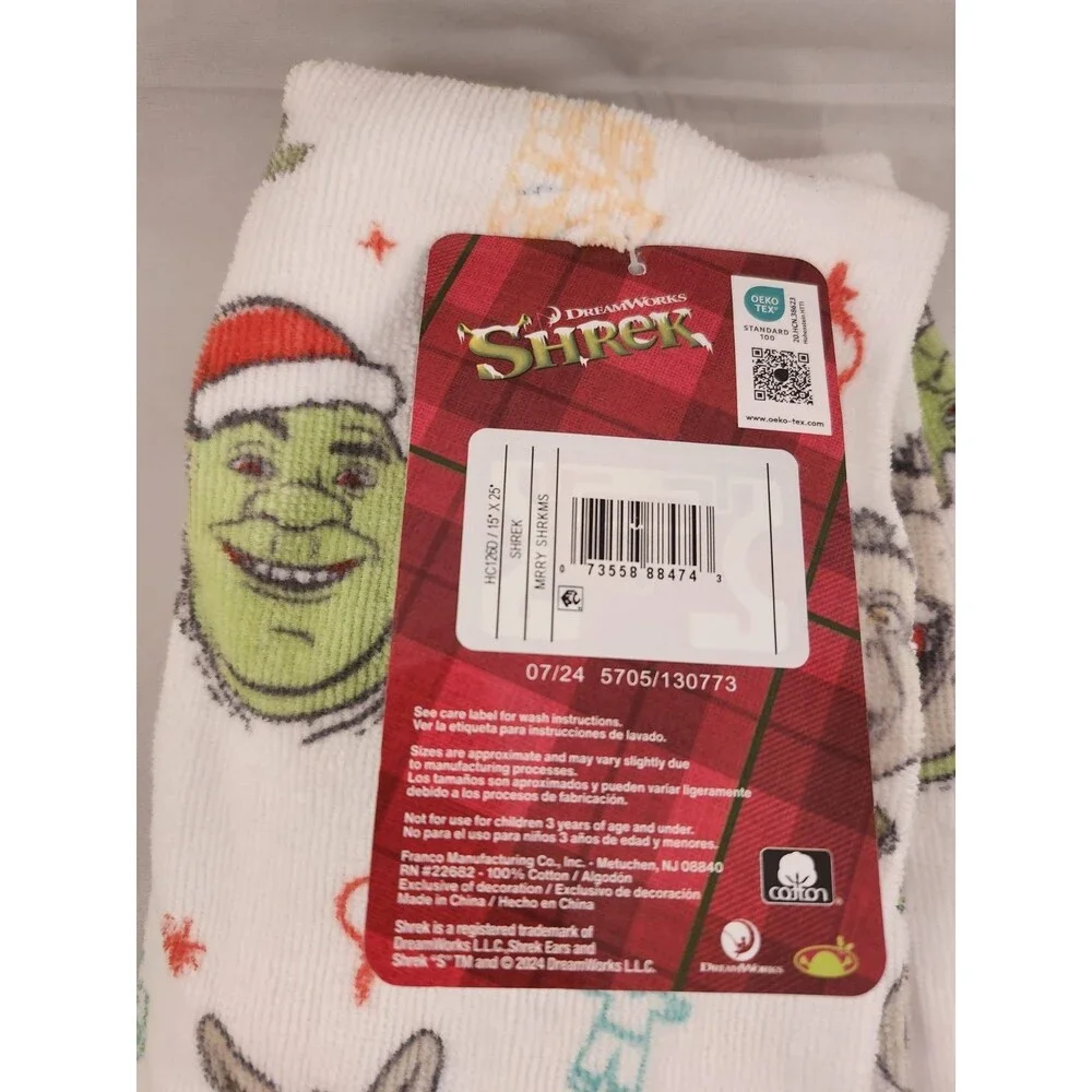 Shrek & Donkey Christmas Hand Towels 2-Pack 15